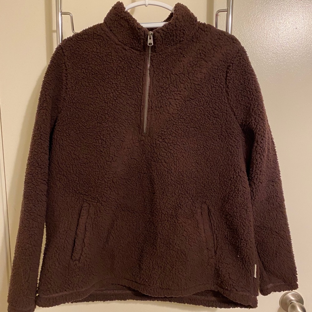 Abercrombie & Fitch Sherpa Quarter Zip-up Sweater